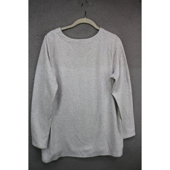 J.Jill Wearable Long Sleeve Ribbed Neutral Tunic Top-Size Medium - Picture 8 of 10